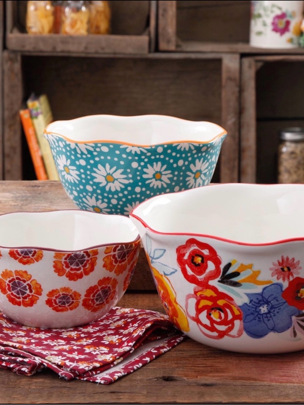 The Pioneer Woman Flea Market Ceramic Mixing Bowl Set